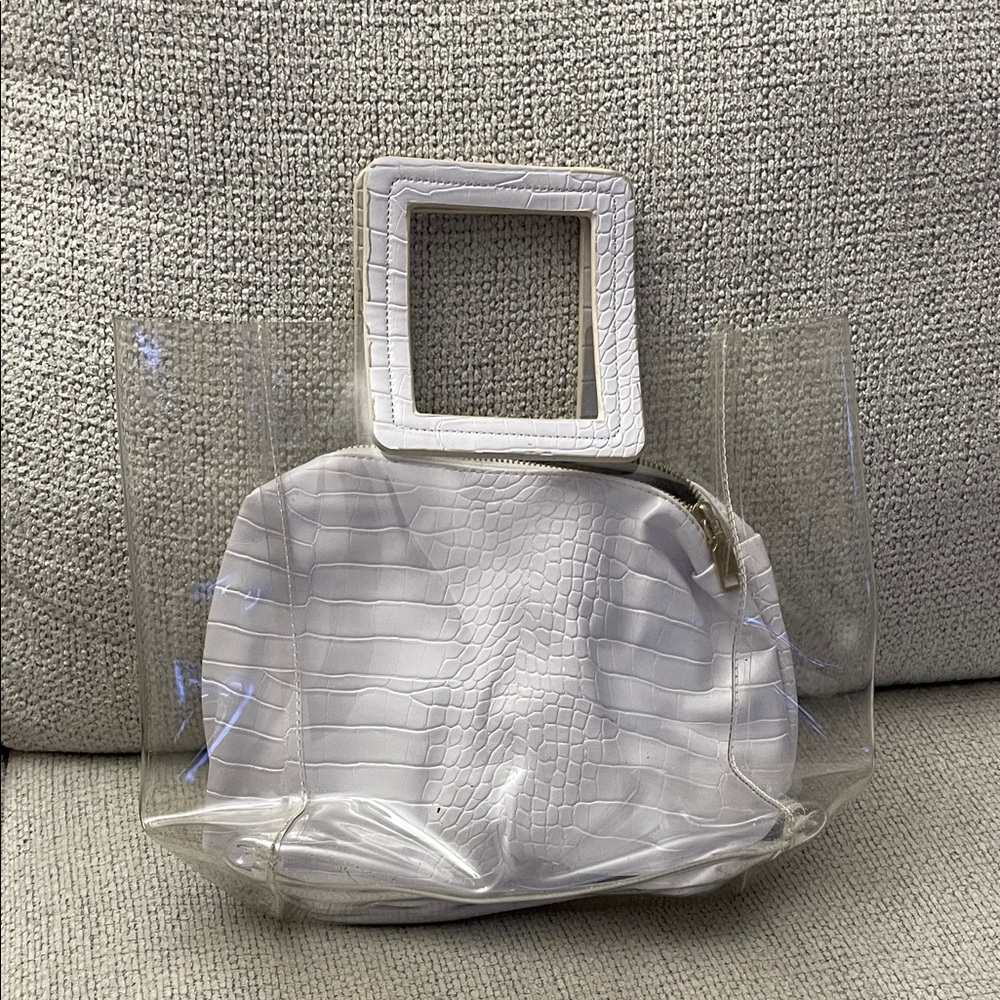 White Croc-Embossed Women's Bag